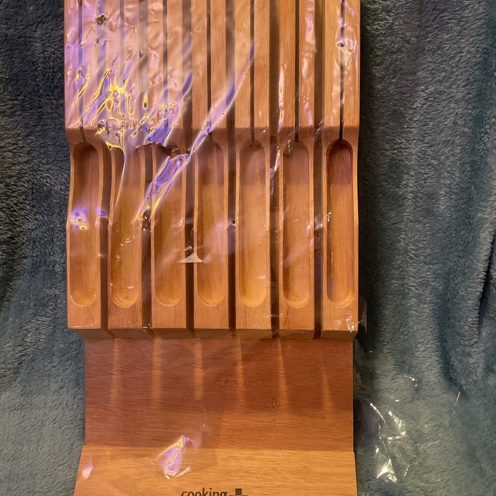 "NEW"Cooking Pleasures In-Drawer Bamboo 13 Knife Organizer